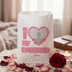 Custom I Love My Boyfriend – Add Photo & Name Favour Bag