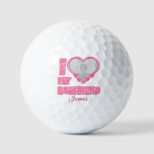 Custom I Love My Boyfriend – Add Photo & Name Golf Balls