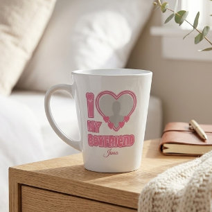 Custom I Love My Boyfriend – Add Photo & Name Latte Mug