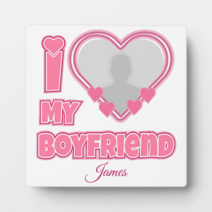 Custom I Love My Boyfriend – Add Photo & Name Plaque