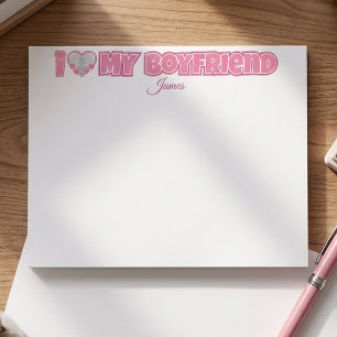 Custom I Love My Boyfriend – Add Photo & Name Post-it Notes