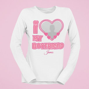 Custom I Love My Boyfriend – Add Photo & Name T-Shirt