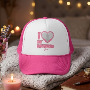 Custom I Love My Boyfriend – Add Photo & Name Trucker Hat