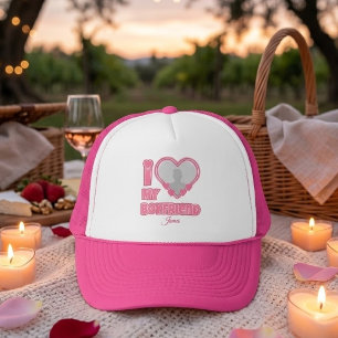 Custom I Love My Boyfriend – Add Photo & Name Trucker Hat