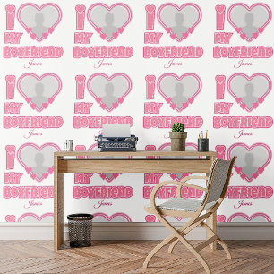 Custom I Love My Boyfriend – Add Photo & Name Wallpaper