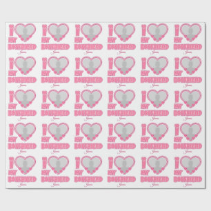 Custom I Love My Boyfriend – Add Photo & Name Wrapping Paper