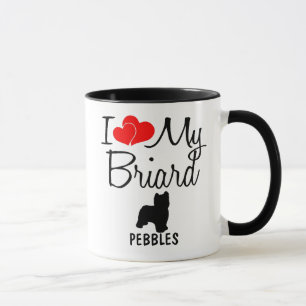 Custom I Love My Briard Mug