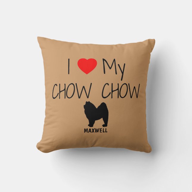 Custom I Love My Chow Chow Cushion (Front)