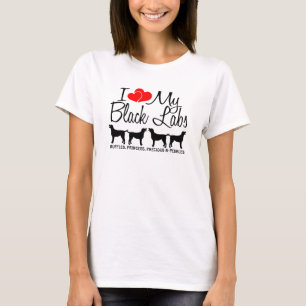 Custom I Love My Four Black Labs T-Shirt
