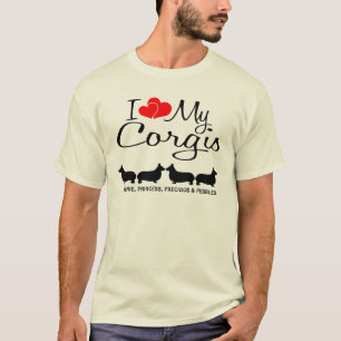 Custom I Love My Four Corgis T-Shirt