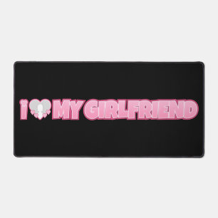 Custom I Love My Girlfriend – Add Photo Desk Mat