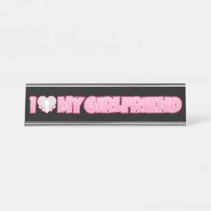 Custom I Love My Girlfriend – Add Photo Desk Name Plate