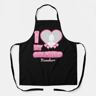 Custom I Love My Girlfriend – Add Photo & Name Apron