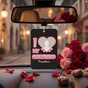 Custom I Love My Girlfriend – Add Photo & Name Car Air Freshener