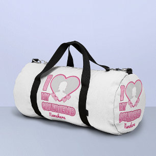 Custom I Love My Girlfriend – Add Photo & Name Duffle Bag