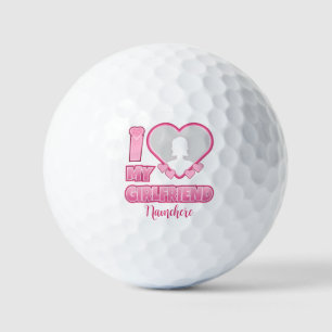 Custom I Love My Girlfriend – Add Photo & Name Golf Balls