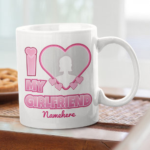 Custom I Love My Girlfriend – Add Photo & Name Large Coffee Mug
