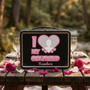 Custom I Love My Girlfriend – Add Photo & Name Metal Lunch Box