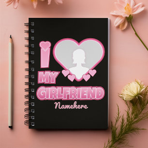Custom I Love My Girlfriend – Add Photo & Name Notebook