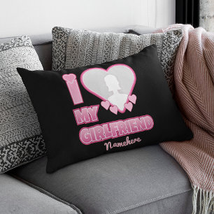 Custom I Love My Girlfriend – Add Photo & Name Pillowcase