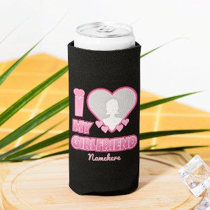 Custom I Love My Girlfriend – Add Photo & Name Seltzer Can Cooler
