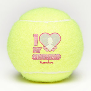 Custom I Love My Girlfriend – Add Photo & Name Tennis Balls