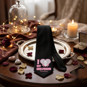 Custom I Love My Girlfriend – Add Photo & Name Tie
