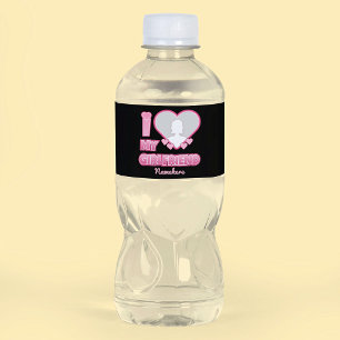 Custom I Love My Girlfriend – Add Photo & Name Water Bottle Label