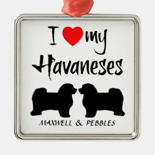 Custom I Love My Havaneses Metal Ornament