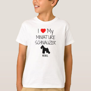 Custom I Love My Miniature Schnauzer T-Shirt