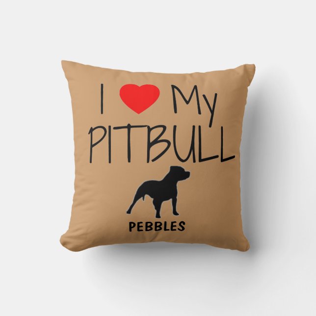 Custom I Love My Pitbull Cushion (Front)