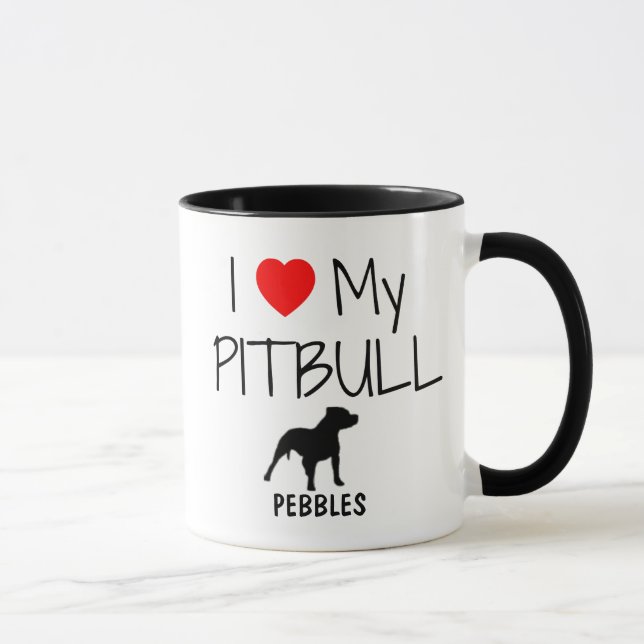 Custom I Love My Pitbull Mug (Right)