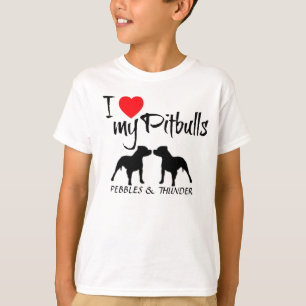 Custom I Love My Pitbulls T-Shirt