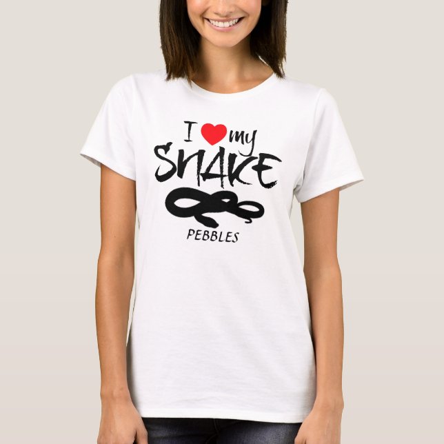 Custom I Love My Snake T-Shirt (Front)
