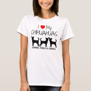Custom I Love My Three Chihuahuas T-Shirt