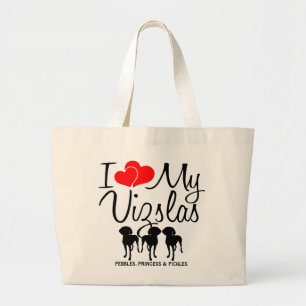 Custom I Love My Three Vizslas Bag
