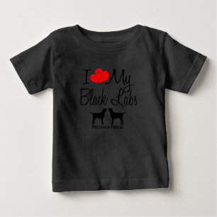 Custom I Love My Two Black Labs Baby T-Shirt