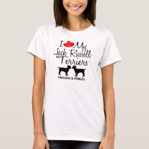 Custom I Love My Two Jack Russell Terriers T-Shirt
