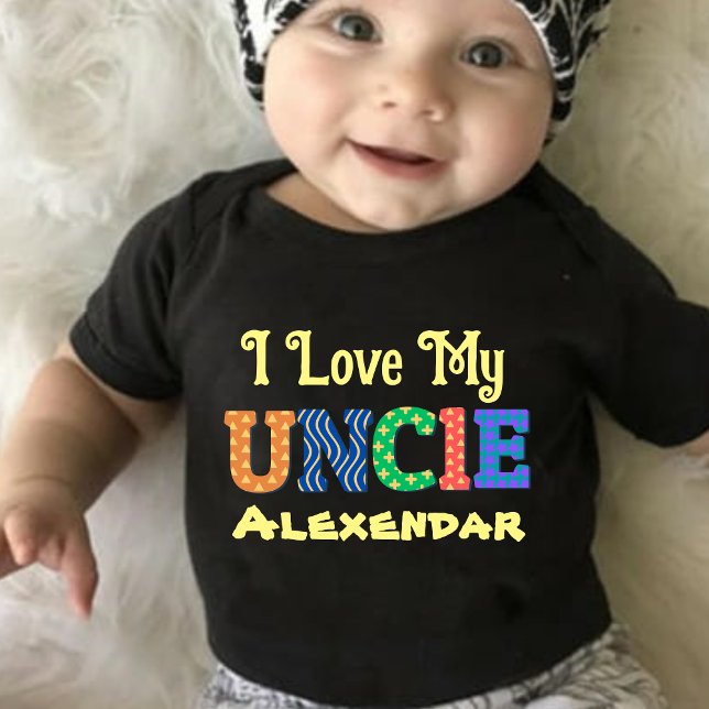 Custom I love my uncle (Uncle Name) Baby Bodysuit (Creator Uploaded)