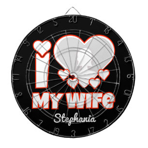 Custom I Love My Wife – Add Name & Photo Dartboard