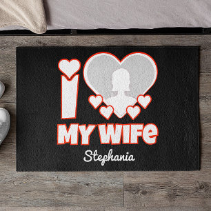 Custom I Love My Wife – Add Name & Photo Doormat