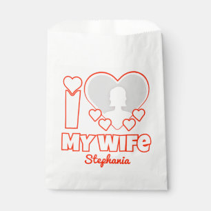 Custom I Love My Wife – Add Name & Photo Favour Bag