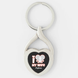 Custom I Love My Wife – Add Name & Photo Key Ring