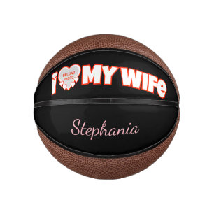 Custom I Love My Wife – Add Name & Photo Mini Basketball