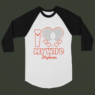 Custom I Love My Wife – Add Name & Photo T-Shirt