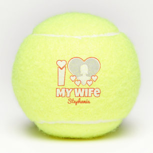 Custom I Love My Wife – Add Name & Photo Tennis Balls