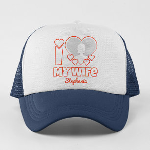 Custom I Love My Wife – Add Name & Photo Trucker Hat