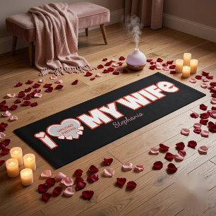 Custom I Love My Wife – Add Name & Photo Yoga Mat