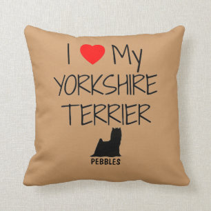 Custom I Love My Yorkshire Terrier Cushion
