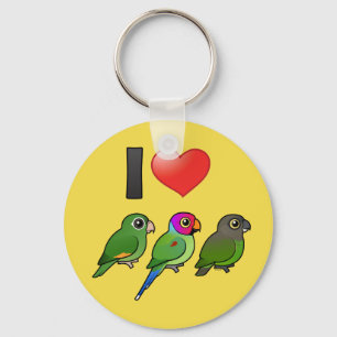 Custom I Love Parrots Keychain